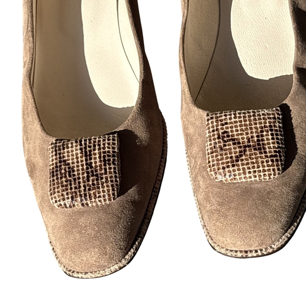 Joan & David Size 7.5 Pump Heel Shoes brown women slip on dressy Vintage